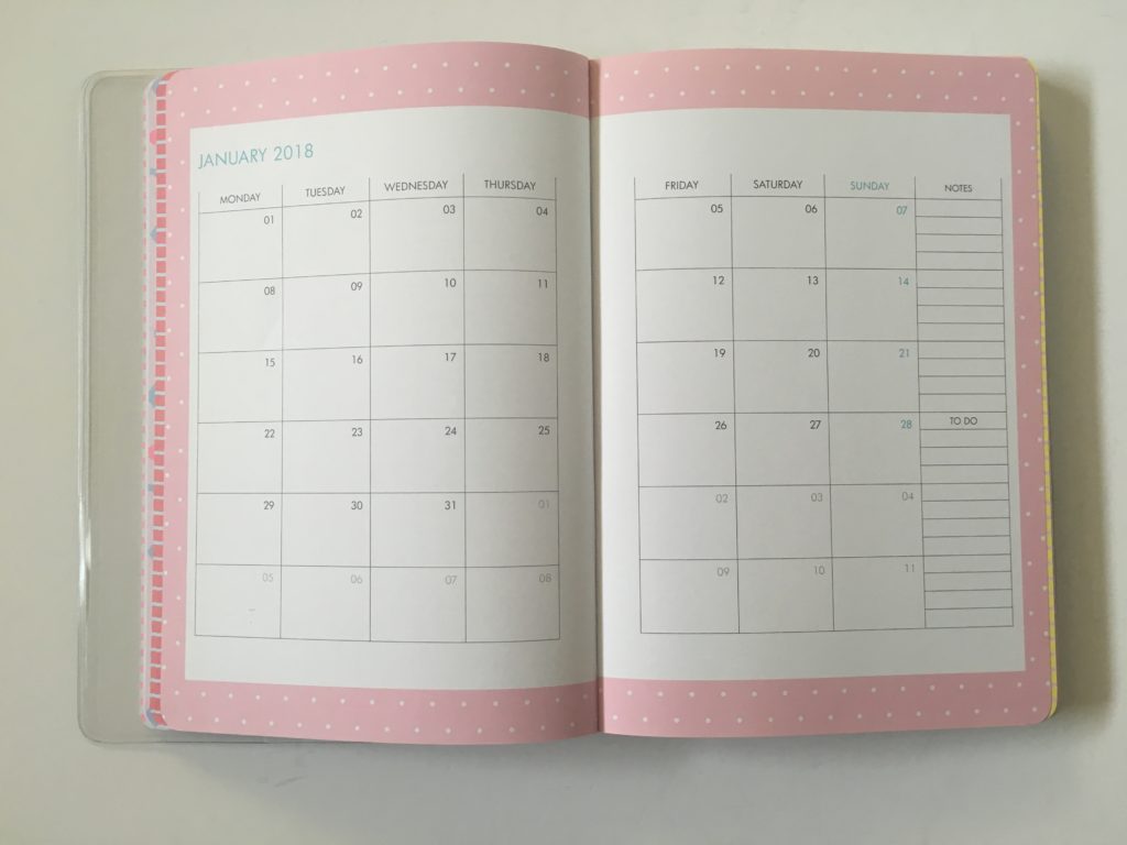 kikki k student planner review pros and cons monthly calendar monday start lined sidebar college university bright colorful