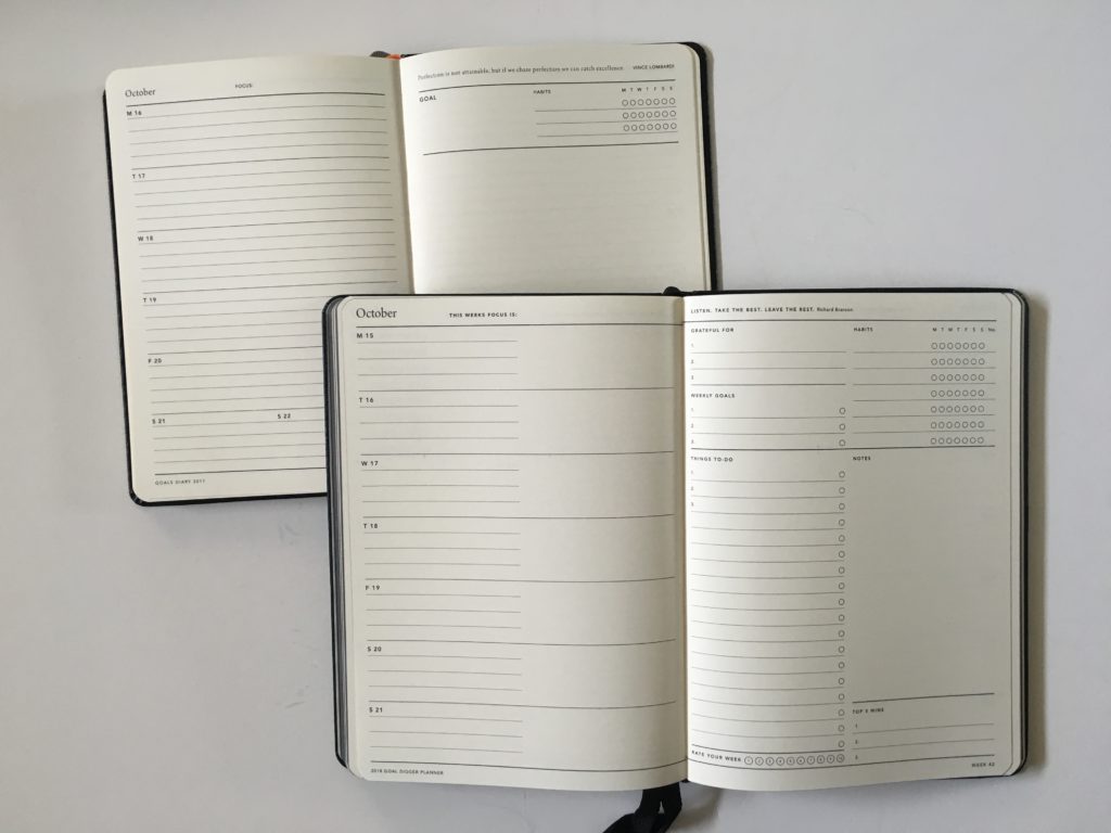 mi goals weekly planner review 2018 comparison to 2018 video pros and cons minimalist australian made planner week start monday horizontal lined habit tracker to do checklist