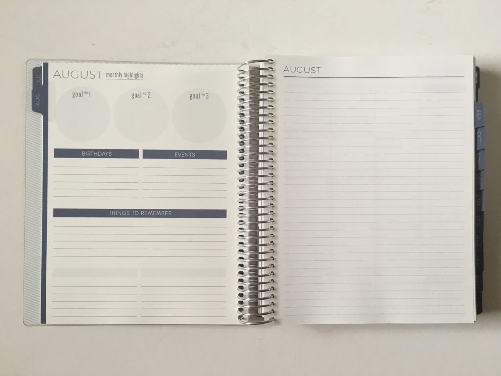 plum paper planners weekly review monthly planning page goal setting neutral colors tabs minimalist simple horizontal smooth paper no bleed through honest opinion