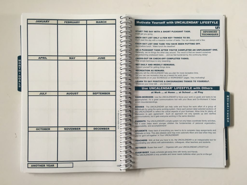 uncalendar monthly planning system review pros and cons neutral versus colorful