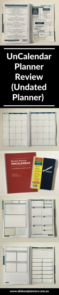 uncalendar planner review pros and cons colorful neutral horizontal 2 page weekly spread monthly calendar notes space undated