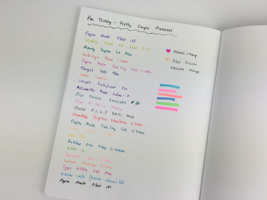 pretty simple planners pen testing review bleed through ghosting horizontal lined 2 page weekly planner cheap affordable lightweight floral amazon pros and cons