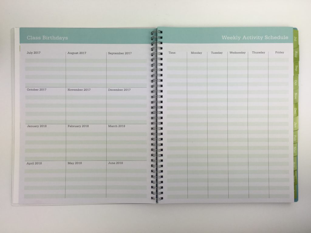 blue sky teacher planner review cover large colorful student categorised lesson planner cheap affordable weekly subject lined birthday activity schedule