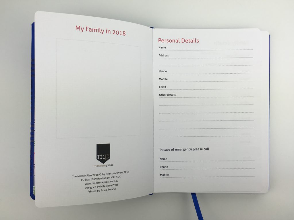 master plan family diary organizer agenda 2018 minimalist gender neutral monday week start planner