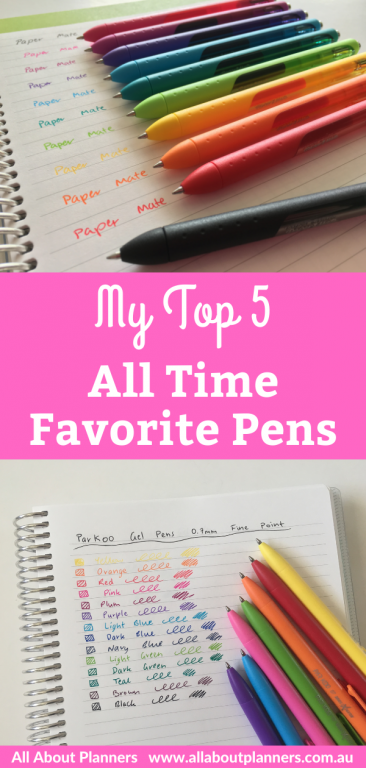 my top 5 favorite gel pens pros and cons pen testing ghosting and bleed through ballpoint fineliner best brands for paper planners