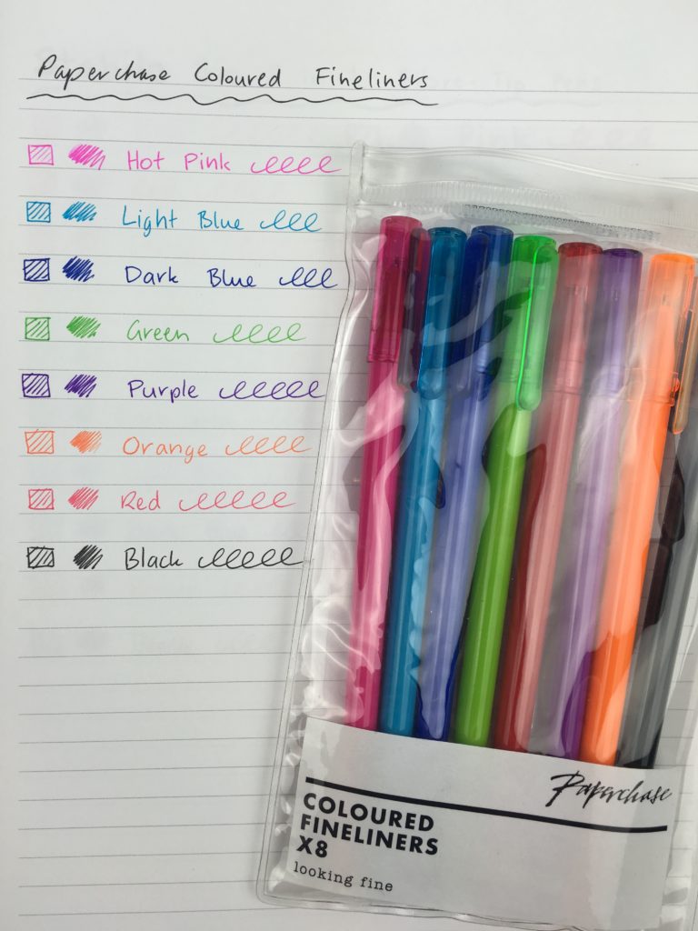 paperchase pen review rainbow color coding fineliner fine tip 0.5mm favorite london stationery shopping haul europe