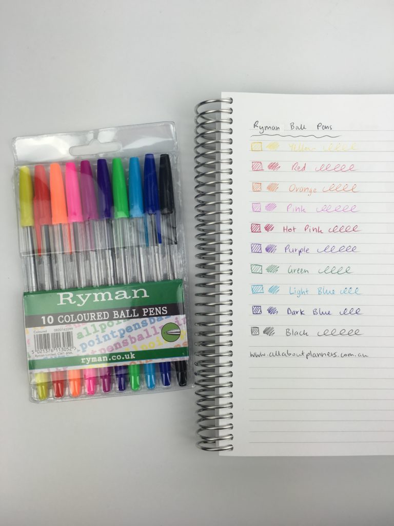ryman stationery pen testing rainbow cheap worth the price good quality rainbow color coding cheap planner supplies