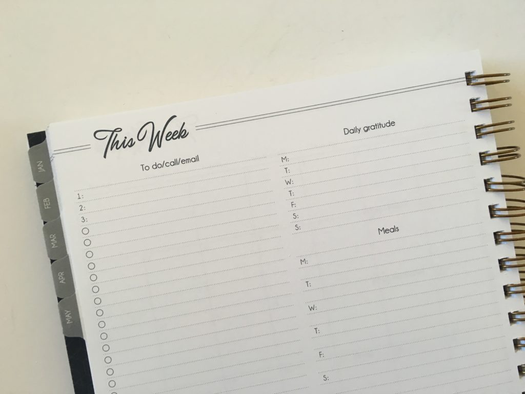 horizontal lined notes weekly spread layout monday start life inspired plans simple minimalist checklist goals bill spending meal planning gratitude top 3