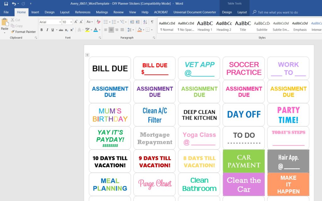 DIY Tutorial: How to make planner stickers using Microsoft Word (includes video walkthrough)
