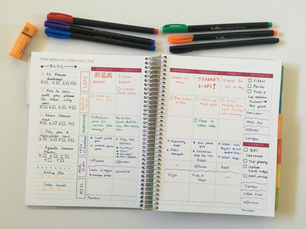 Color Coding in the Limelife Planners Layout C Weekly Spread