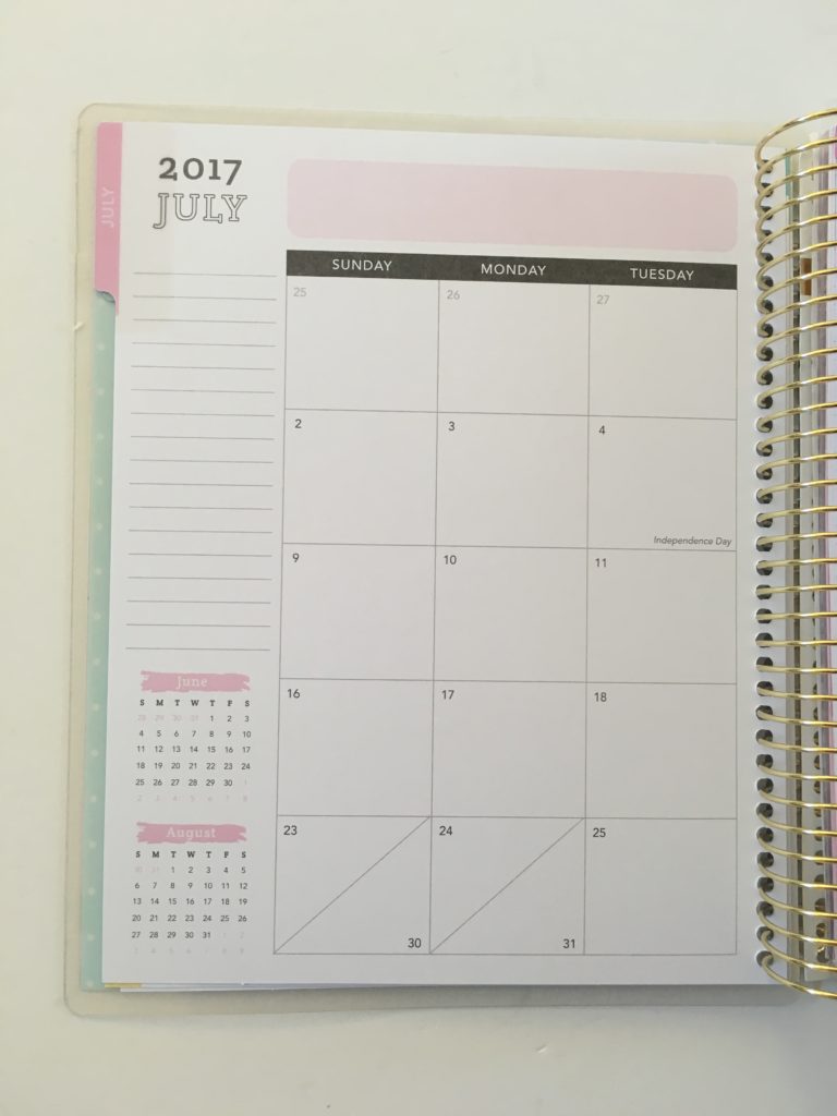 recollections monthly calendar planner review pros and cons colorful minimalist color scheme list sidebar planner sticker size