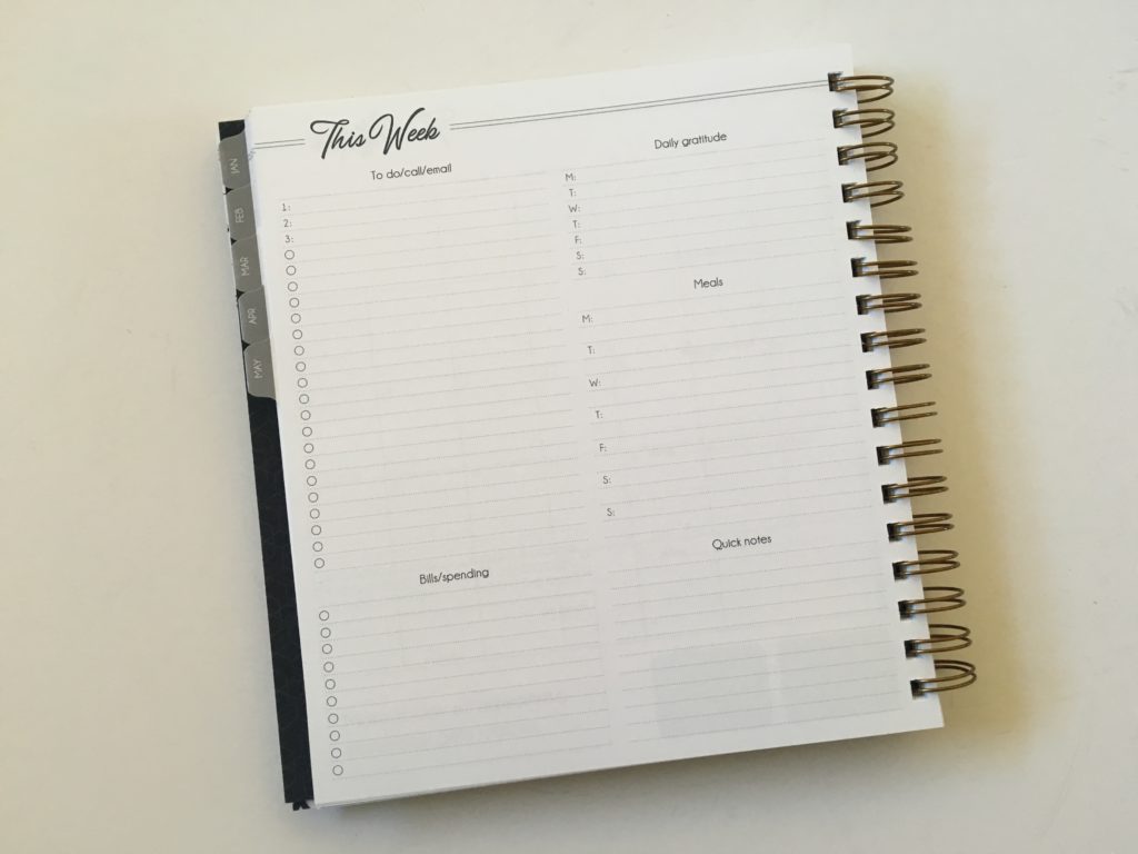 weekly planner checklist notes lined 1 page weekly spread monday start inspired life pros and cons