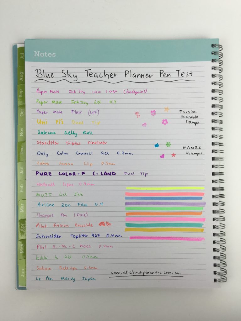 blue sky teacher planner pen test review pros and cons cheap affordable similar alternative to erin condren functional colorful