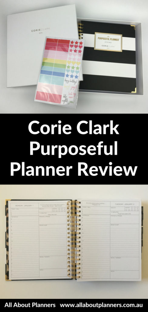 corie clark daily planner purposeful review pros and cons weekly monday start hourly schedule lined day to a page quotes