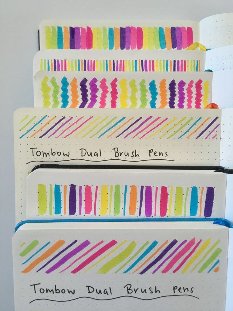 tombow brush pen decorating ideas for your bullet journal border simple colorful rainbow bright dual tip easy quick