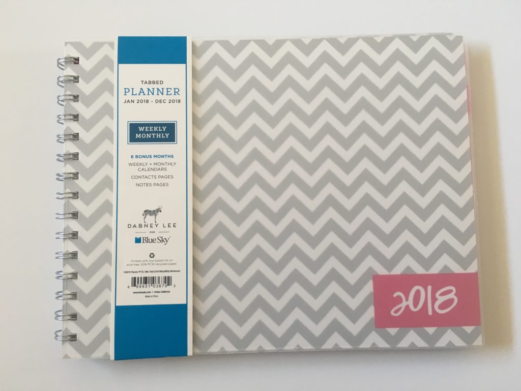 dabney lee for blue sky weekly planner review horizontal vertical monday start wide columns colorful chevron wire binding pros and cons