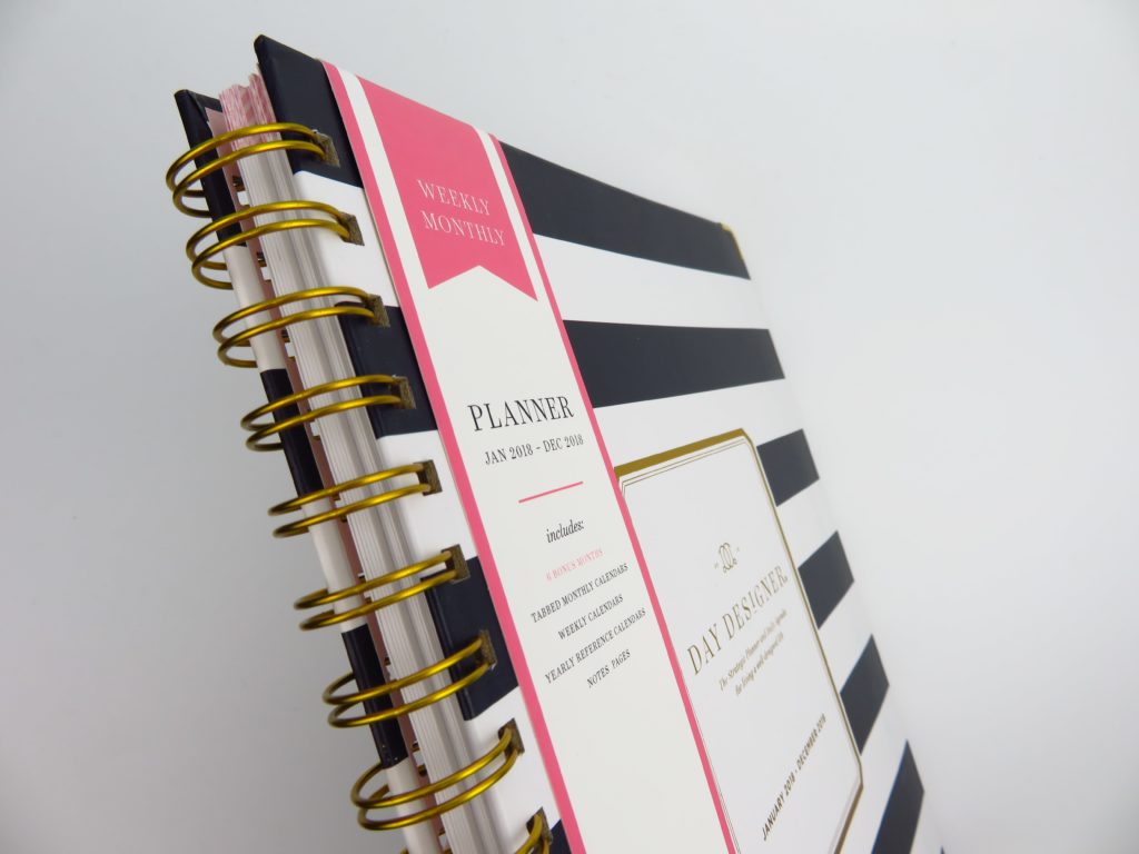 day designer for blue sky weekly planner gold wire binding bookbound school college mom hourly vertical weekly spread-min