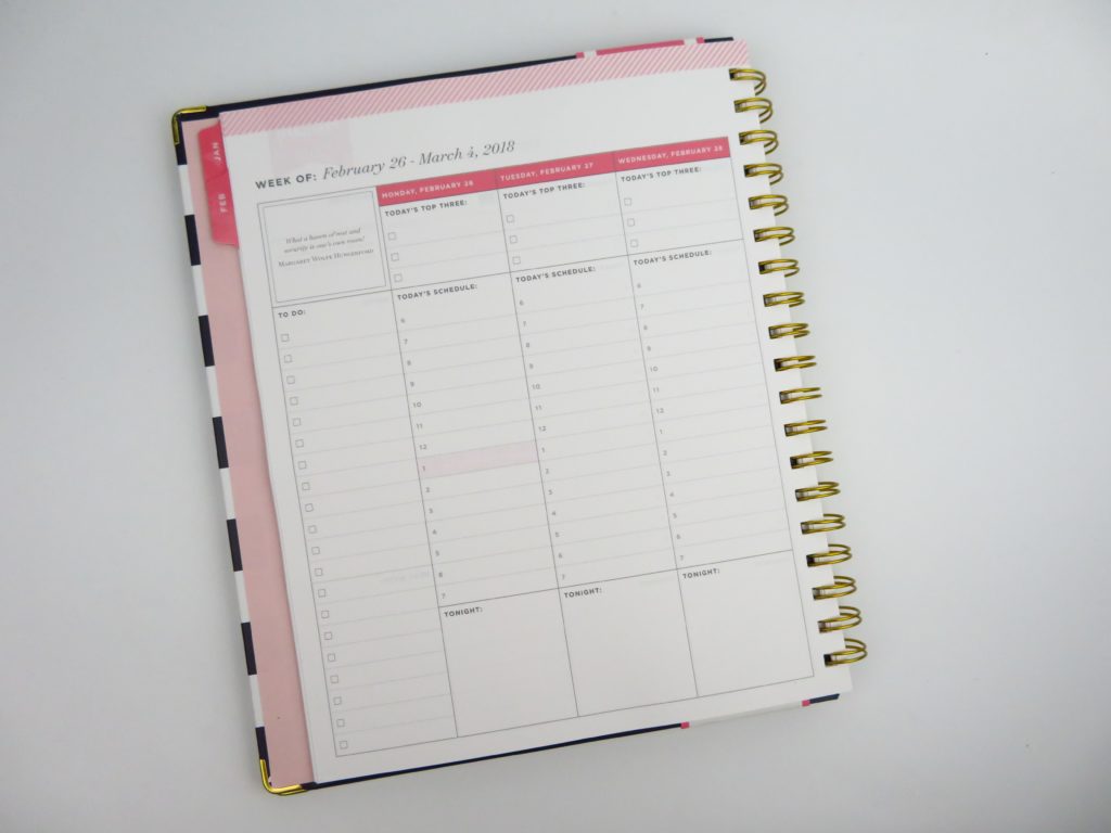day designer for blue sky weekly planner gold wire binding bookbound school college mom hourly vertical weekly spread schedule 6am to 7pm checklist-min