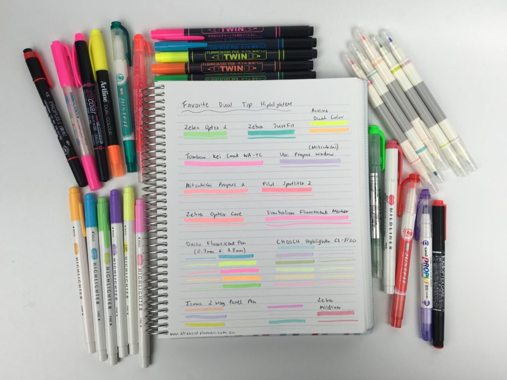 Favorite dual tip highlighters for planning (roundup) – All About Planners