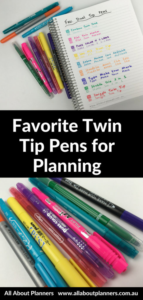 favorite twin tip pens for planning review haul marker pens roundup color coding thin tip fine tip supplies planner necessities