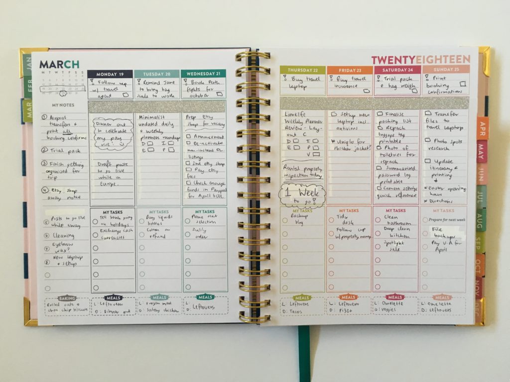 lorna leigh lane weekly planner plan with me spread rainbow colorful australian monday monday start vertical alternative to erin condren lined sidebar functional cute-min