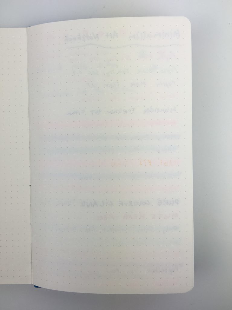 minimalism art notebook for bullet journaling pen test review ghosting bleed through cheaper alternative to leuchtturm1917