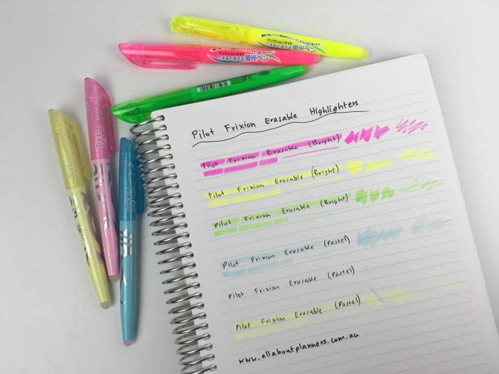 pilot frixion erasable highlighters review pros and cons worth the cost rub out erase with heat must have planner supplies review planning tips decorating diy