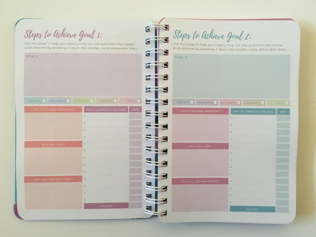 otto goals planner worksheet project colorful cheaper alternative to erin condren