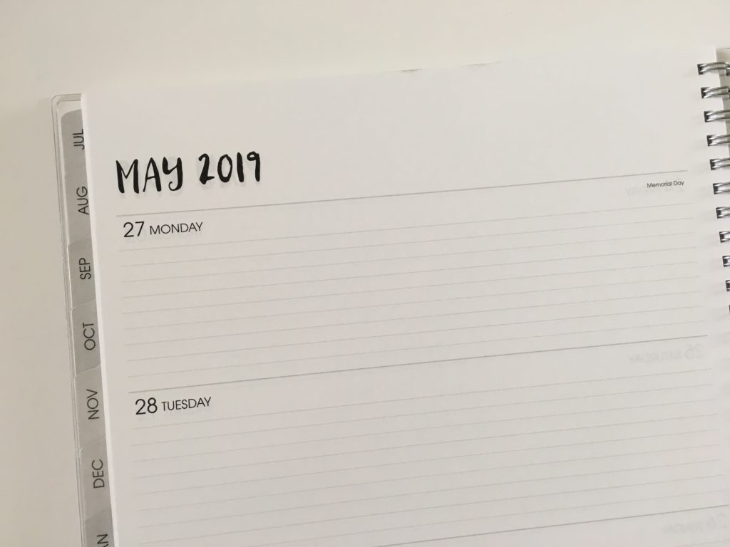 blue sky weekly planner review monday start minimalist horizontal lined pen test