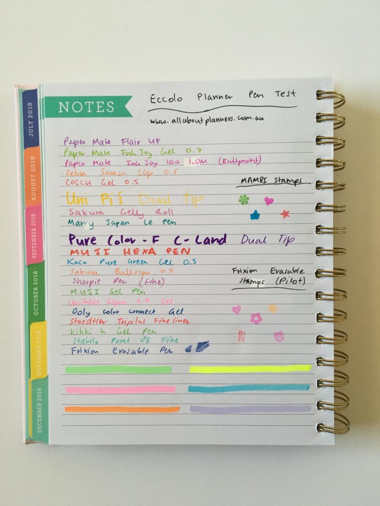 eccolo weekly planner pen testing ghosting bleed through review pros and cons video cheaper alternative to erin condren