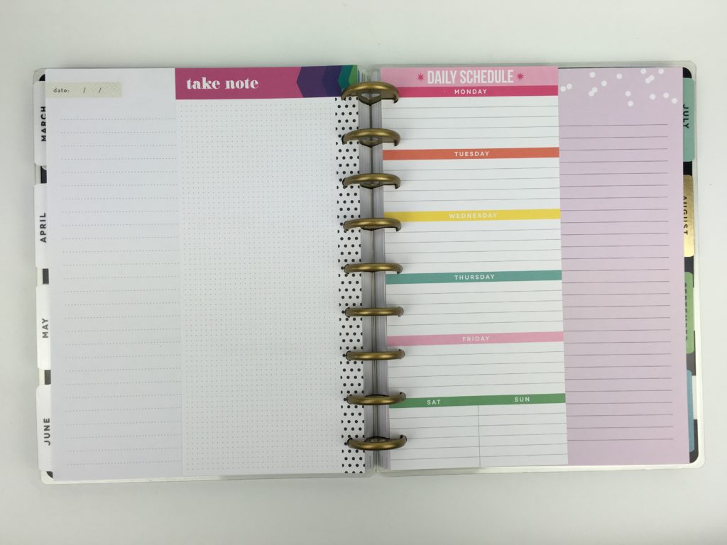 happy planner inserts refill half width 7 x 9 classic size lined checklist daily schedule get it done meal plan review color coding