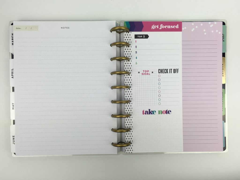 happy planner inserts refill half width 7 x 9 classic size lined checklist daily schedule get it done meal plan review color coding discbound