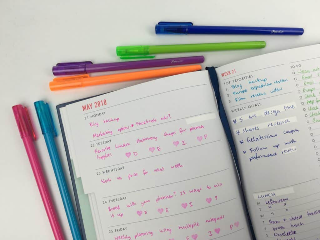 Color Coding Pens In Math Notes Color coding by section using the Kikki K Goals Weekly Planner – All ...