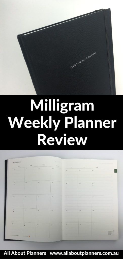 milligram weekly planner review horizontal lined notes weekly spread monday start minmalist made in australia pro cons medium