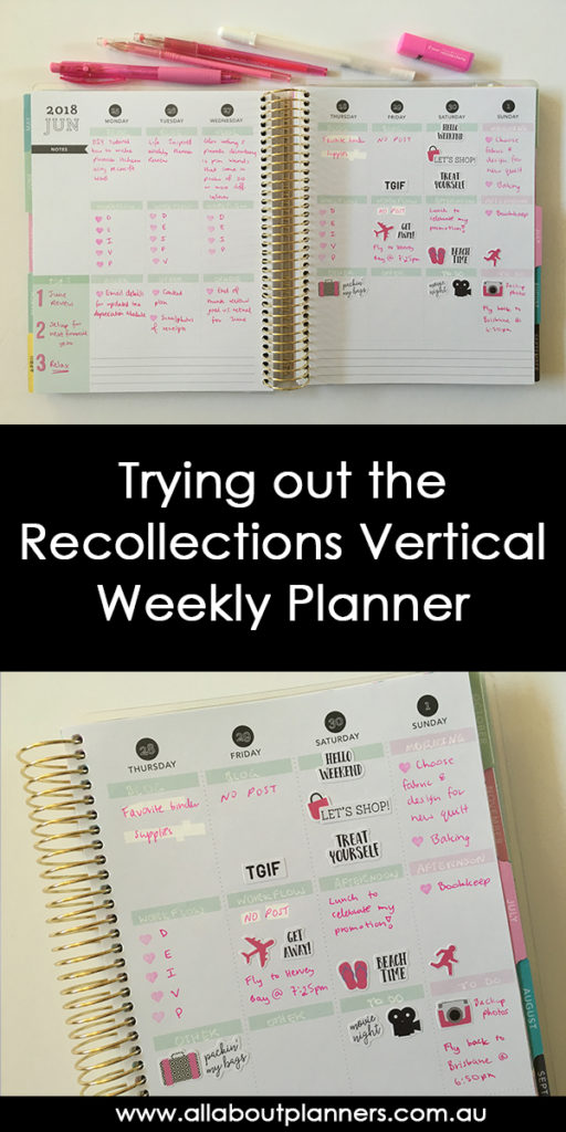 recollections vertical weekly planner review pros and cons decorative spread carpe diem stickers