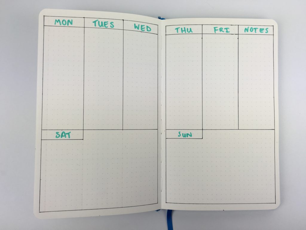 simple weekly spread bullet journal bujo tips ideas highlighter minimalist decorating ideas monday start bigger weekend planning space