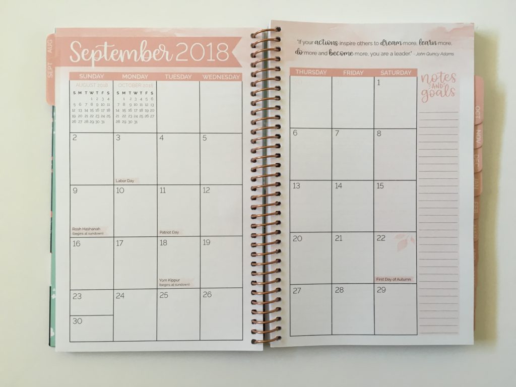 bloom horizontal weekly planner review pros and cons tabs monthly calendar 2 page sunday start