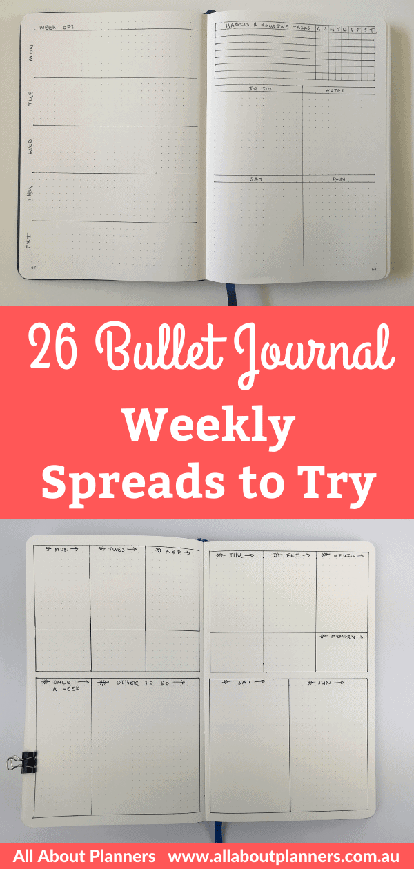 Bullet Journal Ideas: 26 Weekly Spread Layouts to Try