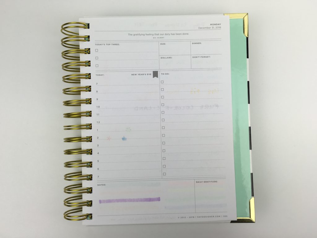 day designer daily planner pen testing bleed through ghosting reviews honest pros and cons video walkthrough