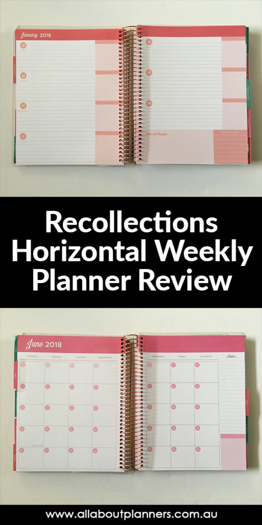 recollections horizontal weekly planner review pros and cons video flipthrough