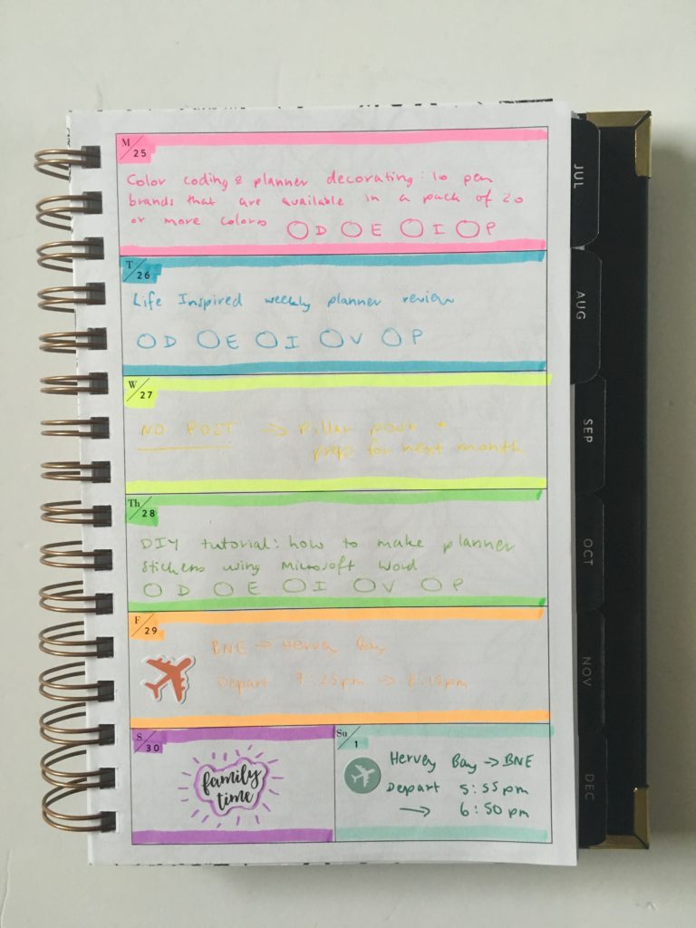 sugar and type rule the world planner review simple minimalist highlighters colorful inspiration horizontal 1 page spread
