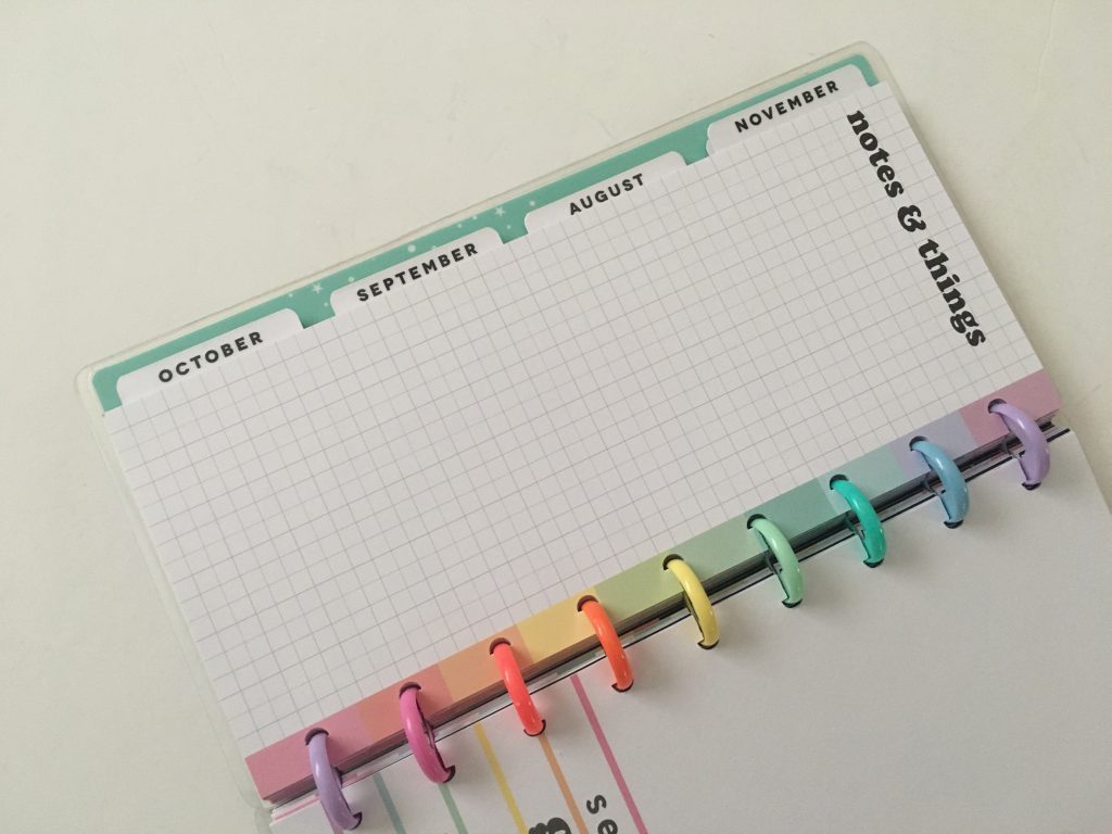Happy planner skinny classic half sheet weekly planner horizontal rainbow stripe 12 month dated review pros and cons pen testing_12