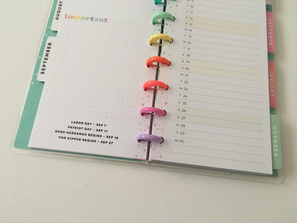 Happy planner skinny classic half sheet weekly planner horizontal rainbow stripe 12 month dated review pros and cons pen testing_13