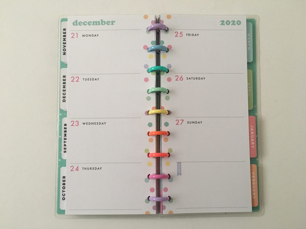 Happy planner skinny classic half sheet weekly planner horizontal rainbow stripe 12 month dated review pros and cons pen testing_15