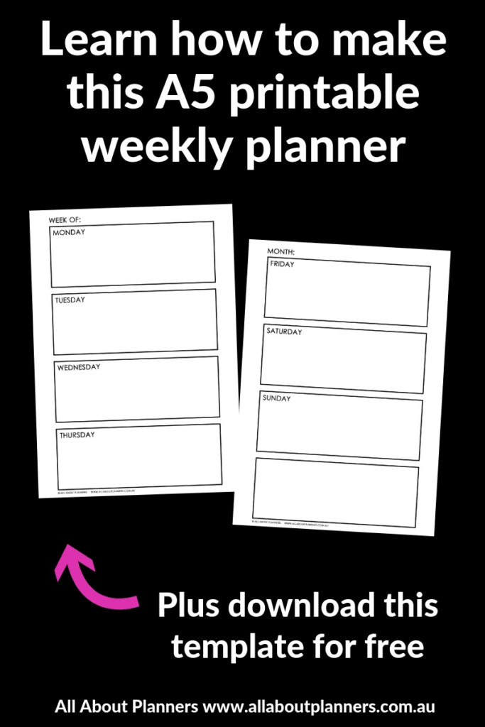 learn how to make an a5 weekly planner printable tutorial video photoshop step by step minimalist free download pdf template