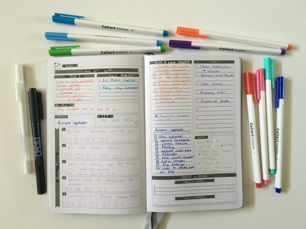 panda planner daily converted into weekly review spread plan with me color coding tips ideas inspiration blog planning