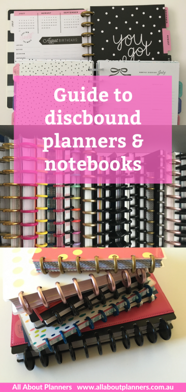 guide to discbound planners and notebooks page sizes disc size and hole spacing refills inserts available options brands comparison