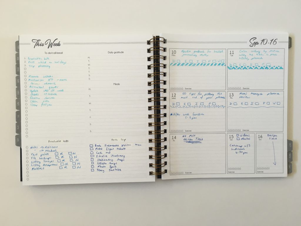life inspired weekly planner spread ombre color scheme layout ideas simple planner spread horizontal lined days of the week monday start weekends combined