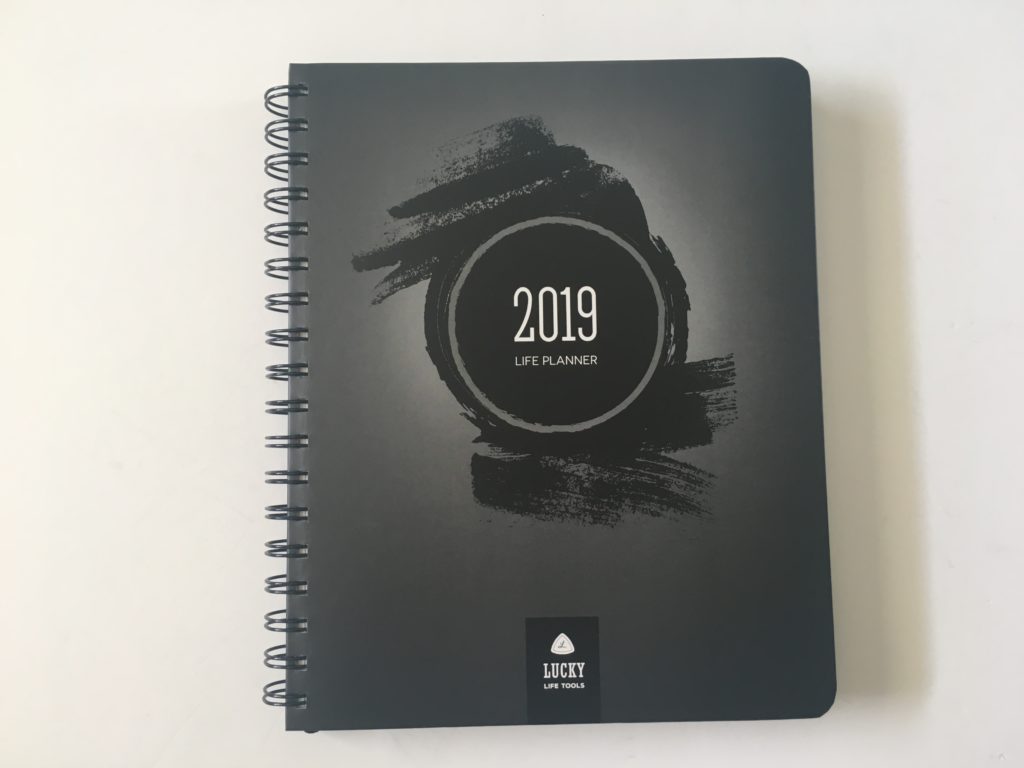 lucky life tools weekly planner review 2019 lined 1 page monthly calendar 2 page weekly spread minimalist coil bound goal setting functional
