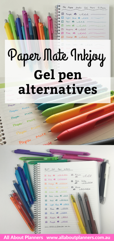 paper mate inkjoy gel pen alternatives smooth writing bright rainbow colors ghosting bleed through review amazon all about planners